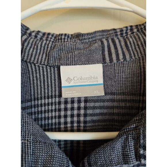 COLUMBIA Women Pine Street Stretch Flannel Omni-Wick Plaid Blue Shirt Xl Button - Picture 3 of 5